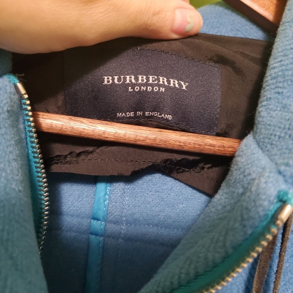 ❤FREE SHIPPING Burberry 100% Wool Blue Coat - Picture 5 of 12